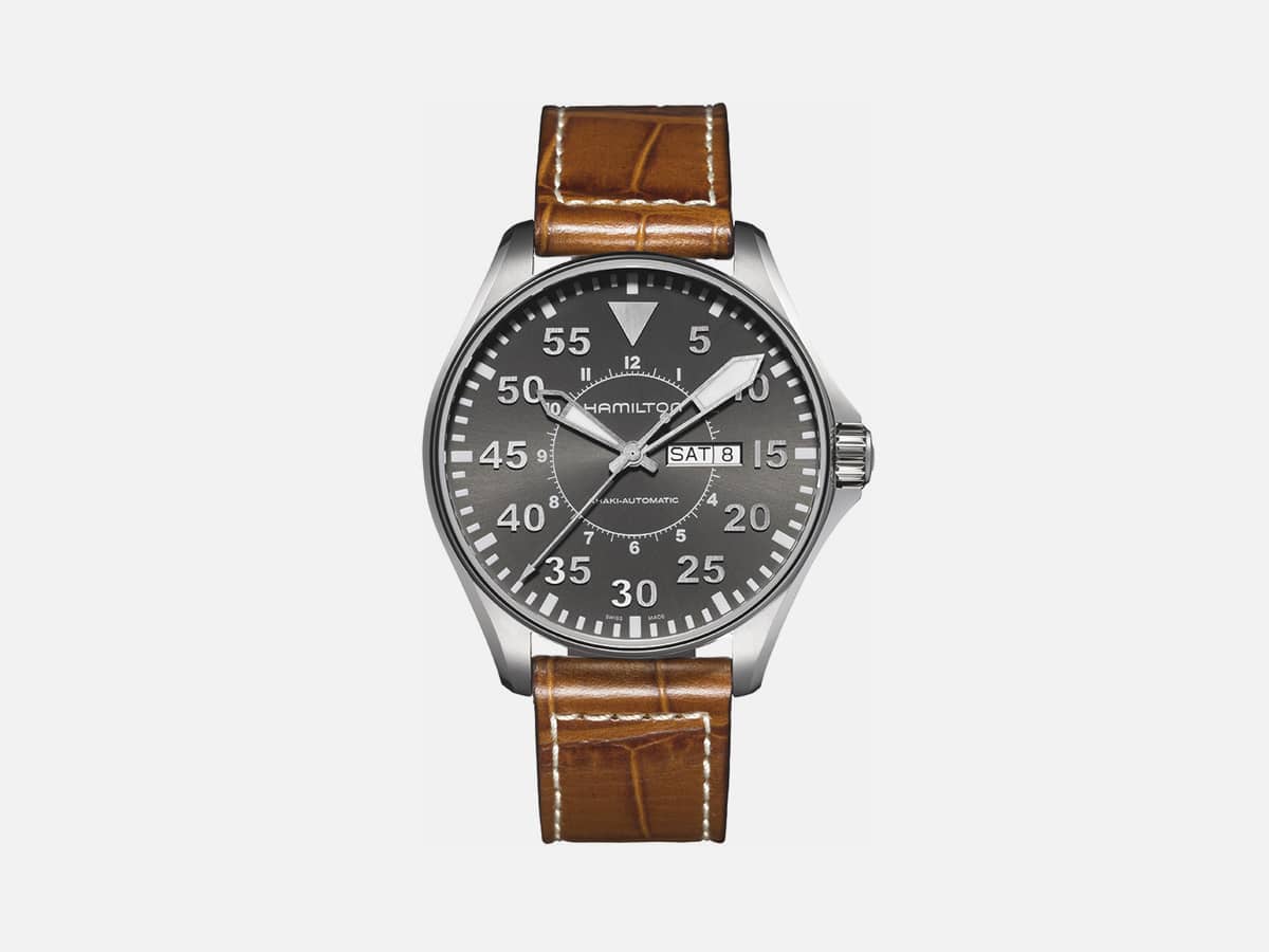 Product image of Hamilton Men’s H64715885 Khaki Pilot Grey Dial Watch