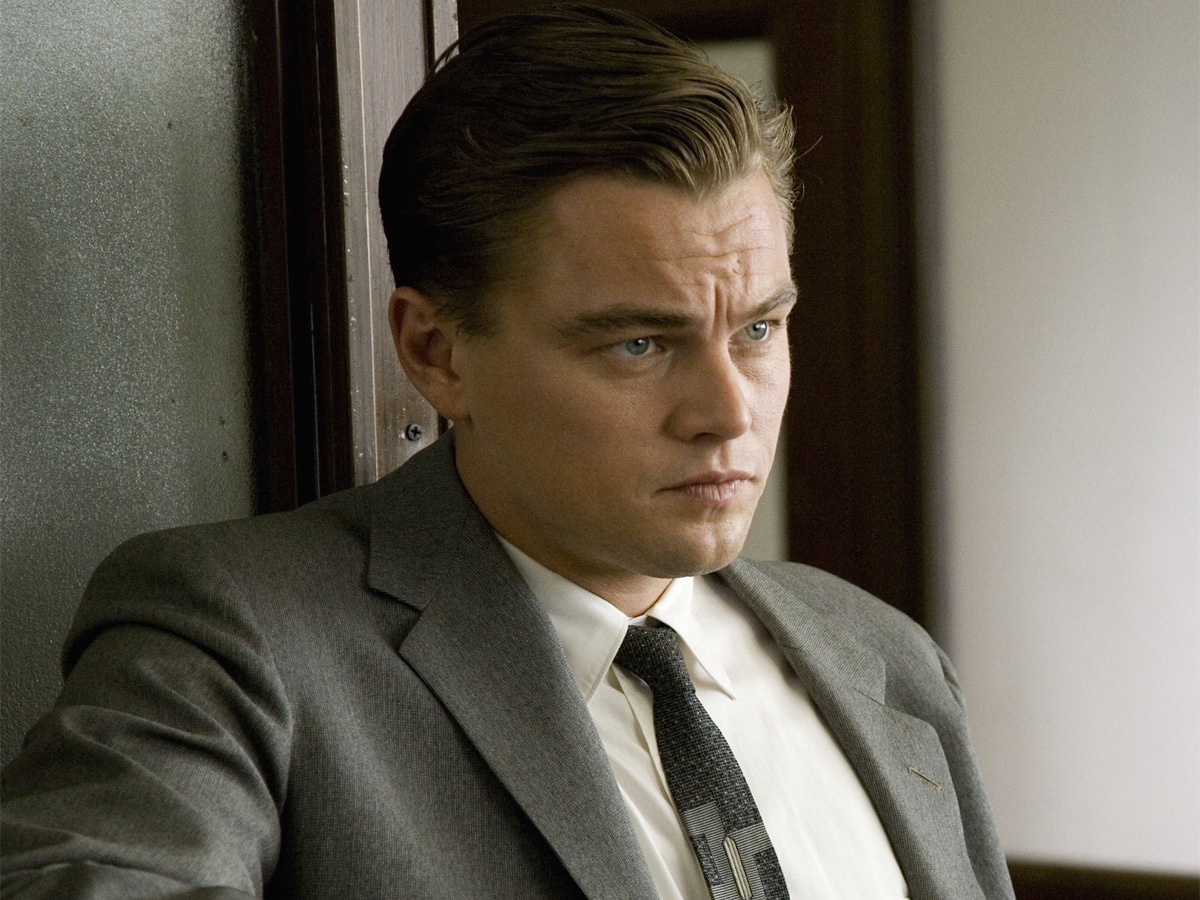 Leonardo DiCaprio in a grey suit