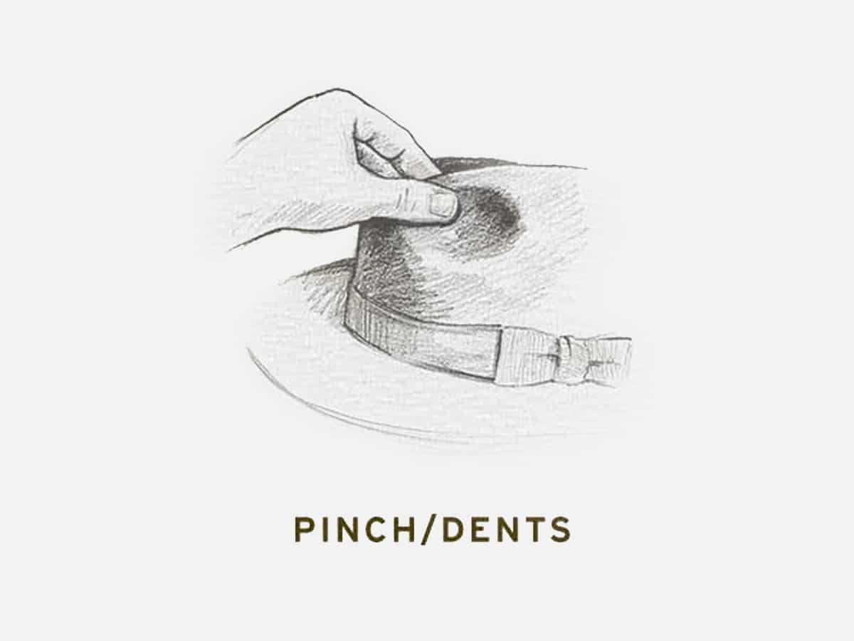 Pinch/dents of a hat illustration
