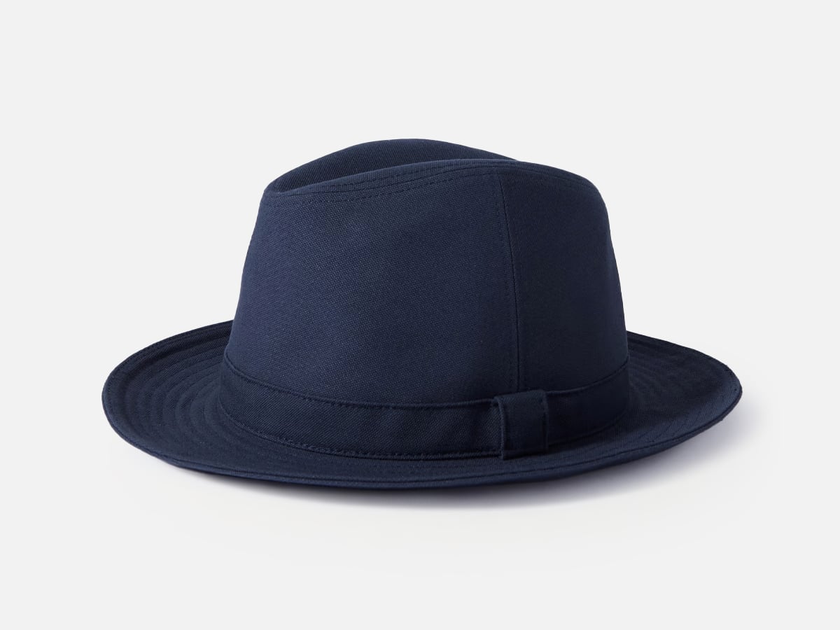 Dark blue trilby hat
