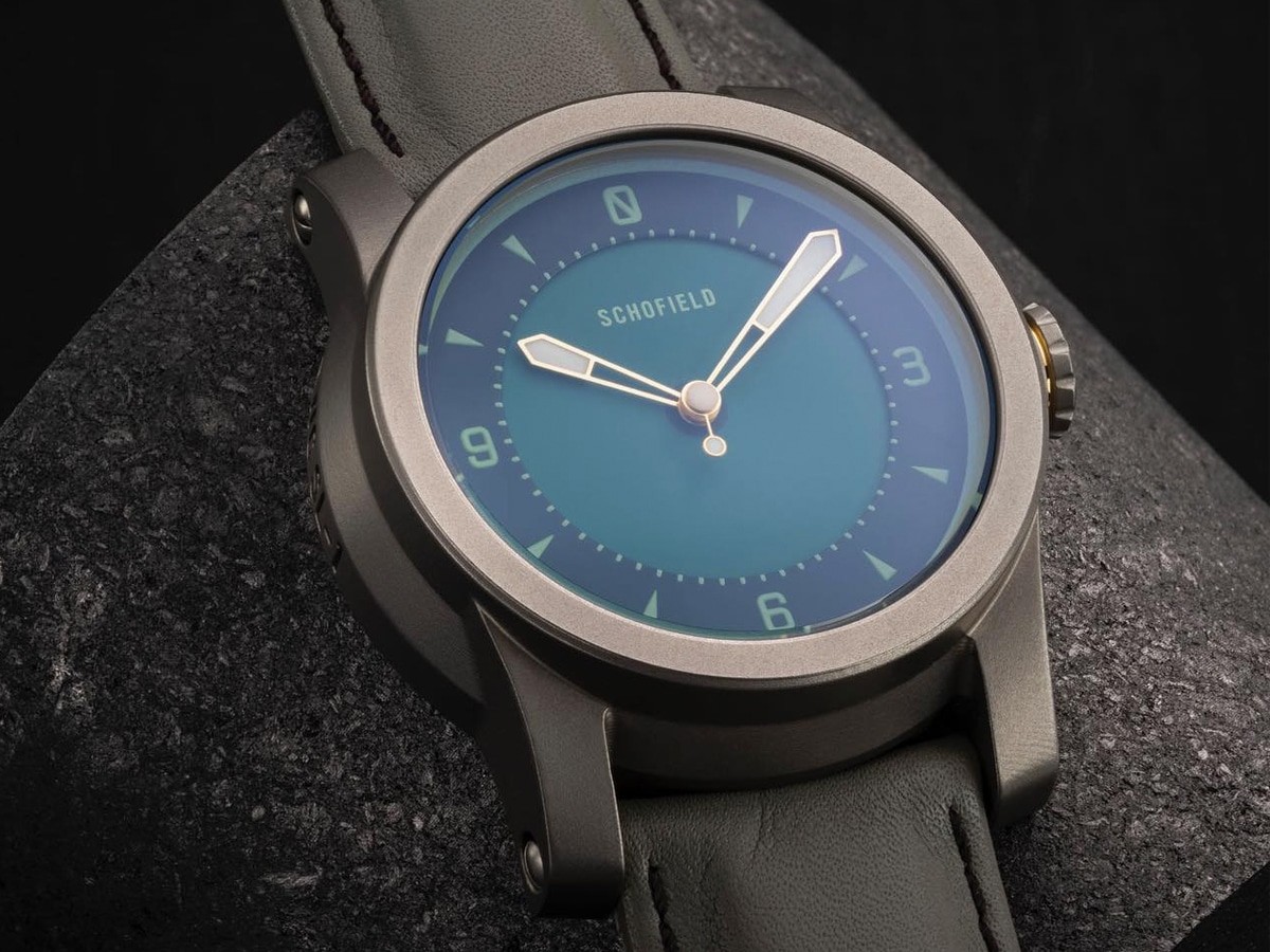 Bronze Schofield Watch Company watch with grey strap