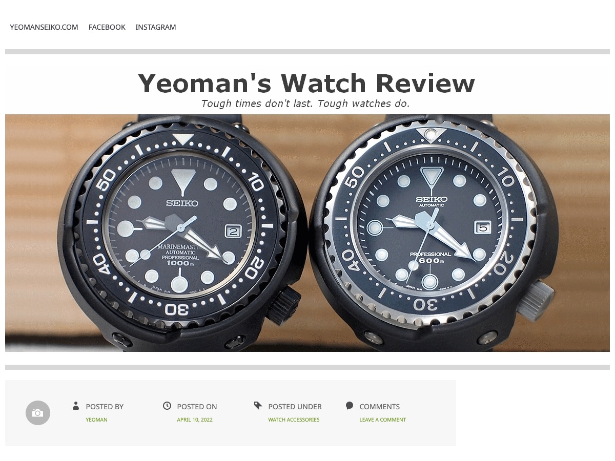 Yeoman's Watch Review website homepage screenshot