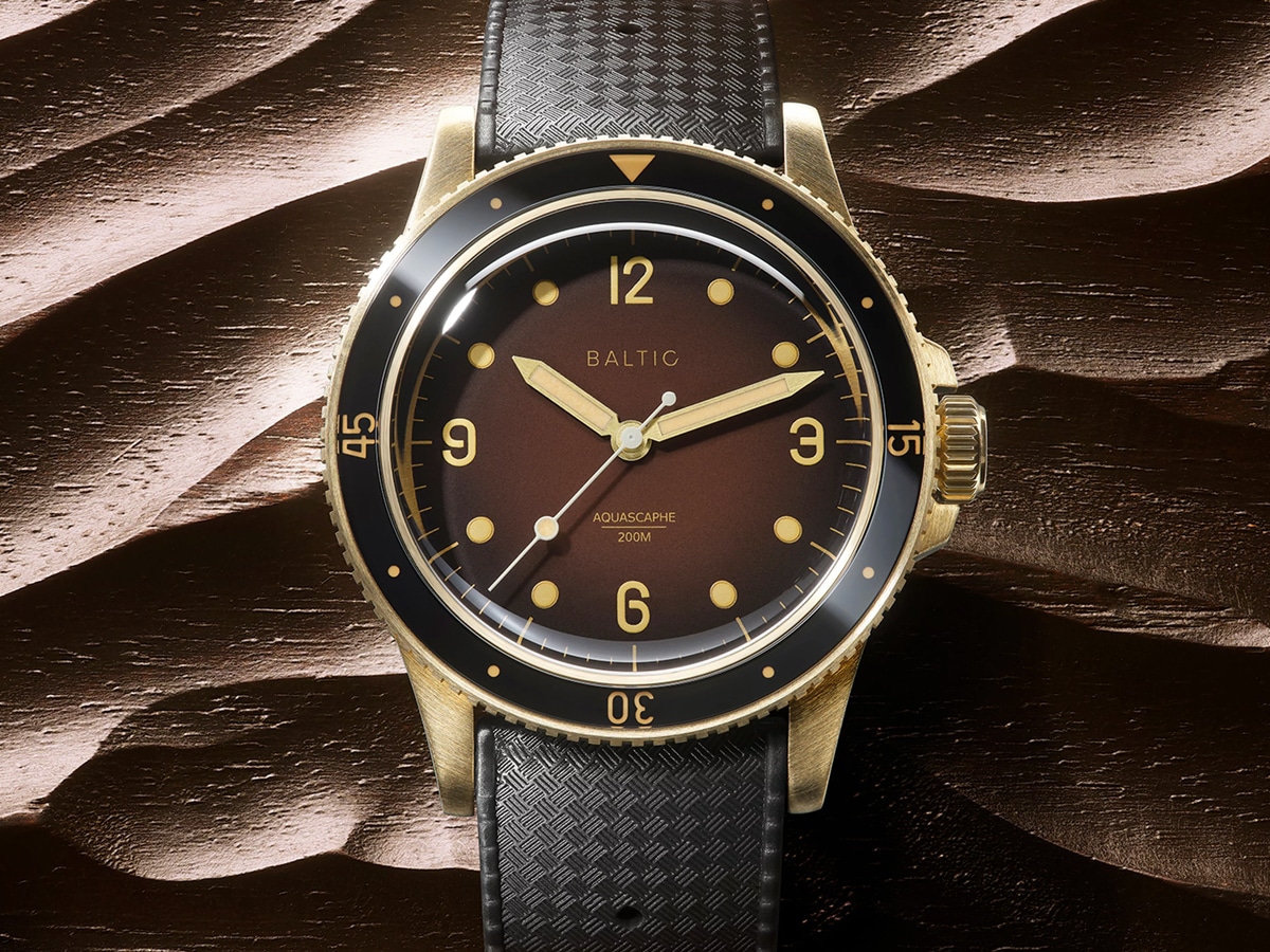Baltic gold watch with black strap