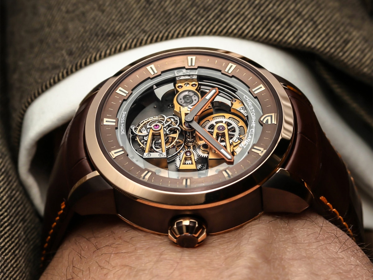 Christophe Claret brown and gold watch