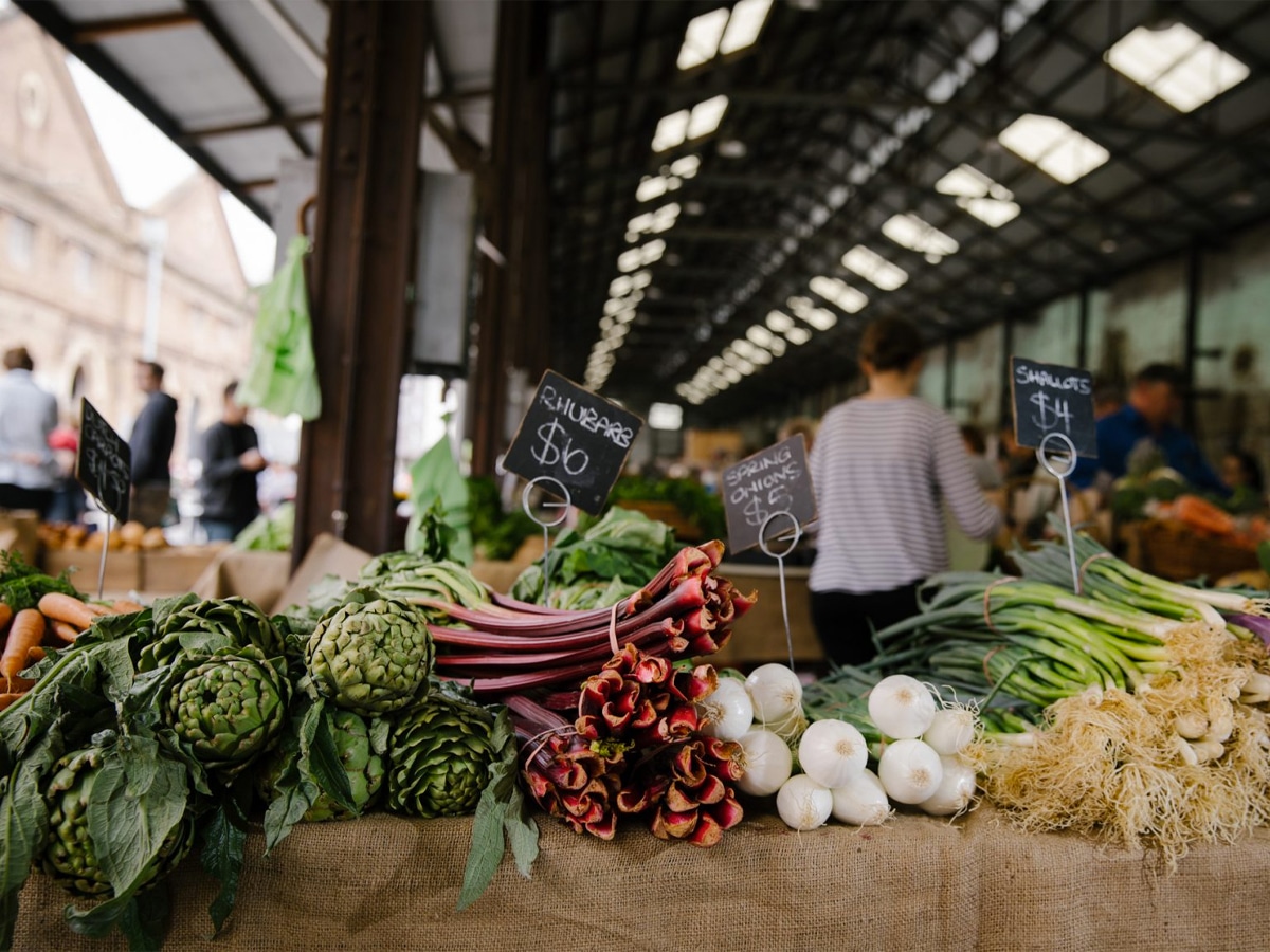 Vegetables on sale at Carriageworks Farmers Markets