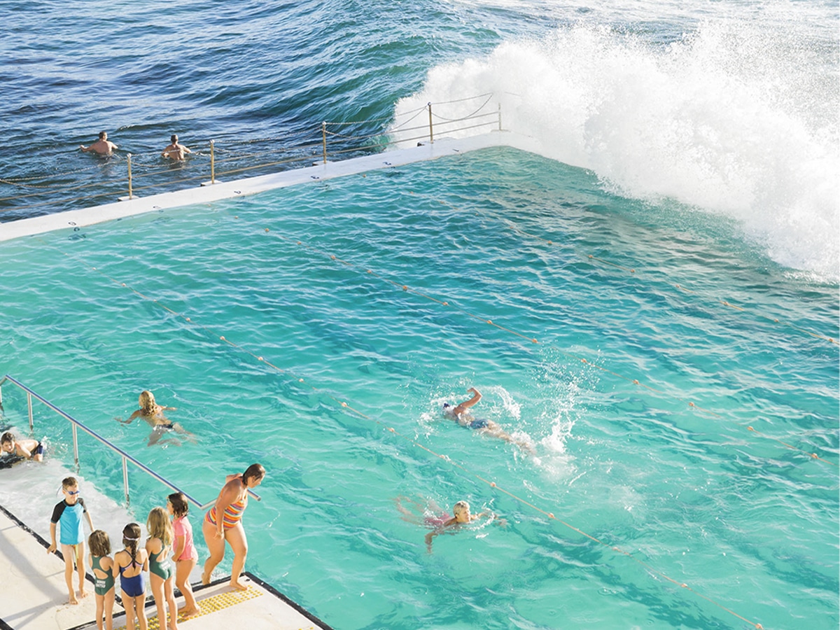 People swimming at the Bondi Icebergs Pool