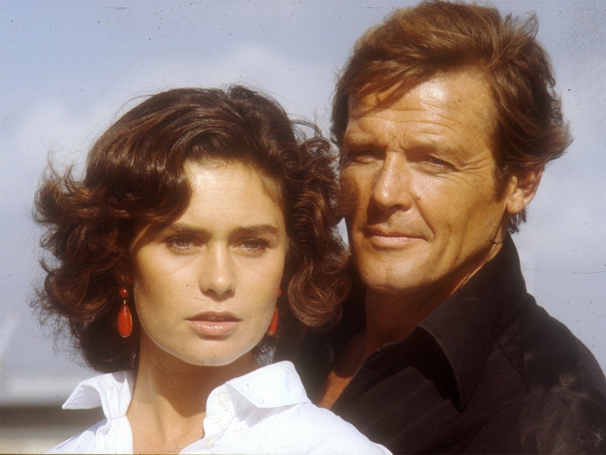 Corinne Cléry with James Bond actor
