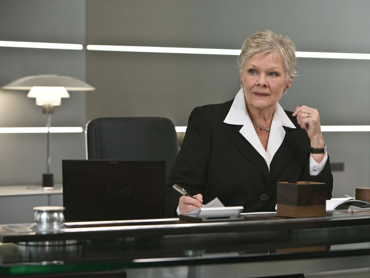 Dame Judi Dench at an office