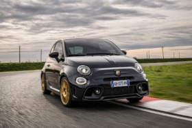 Abarth 695 75° anniversario front on track feature