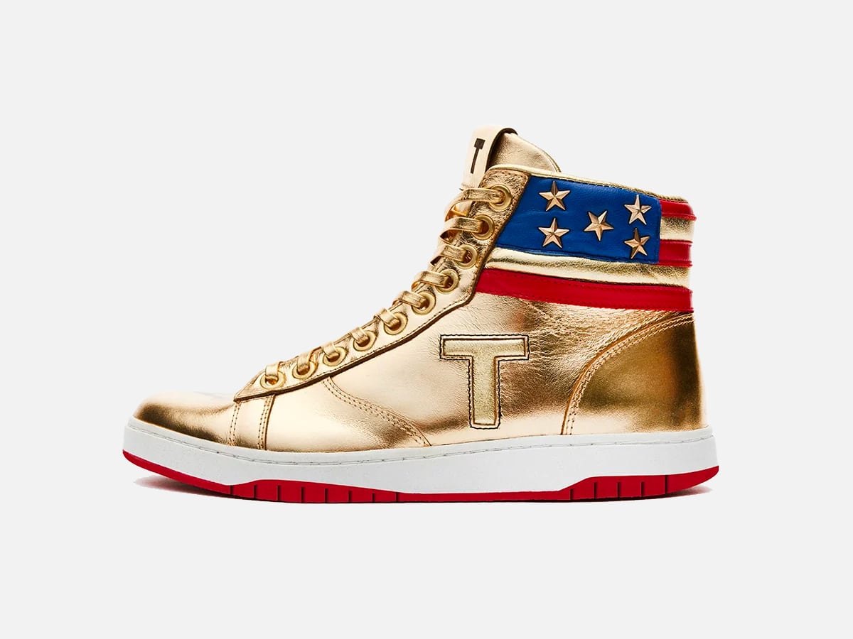 Even Sneakerheads Hate Trump's $399 'Never Surrender' Gold High-Tops ...