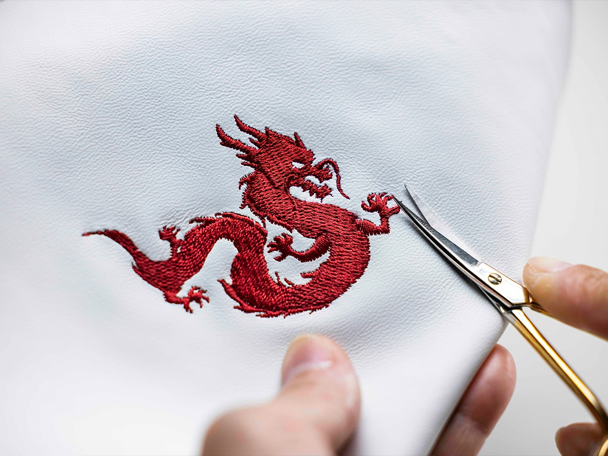 Dragon stitching in rolls royce