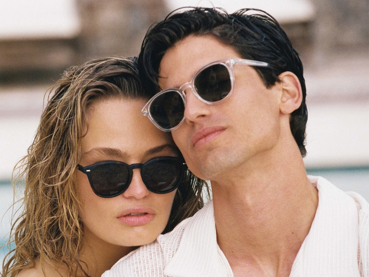 Male and female models with sunglasses