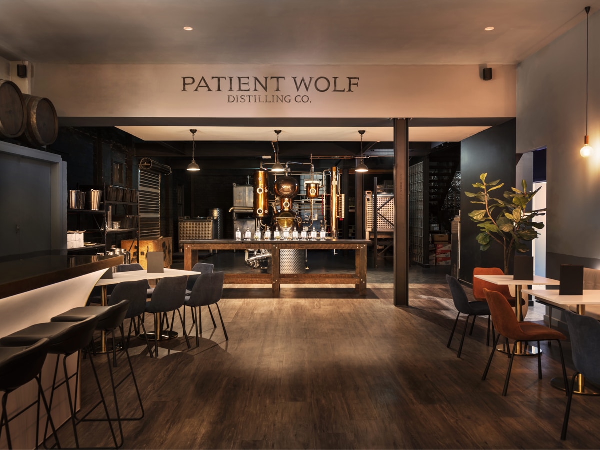 Patient Wolf Distilling Co. interior view