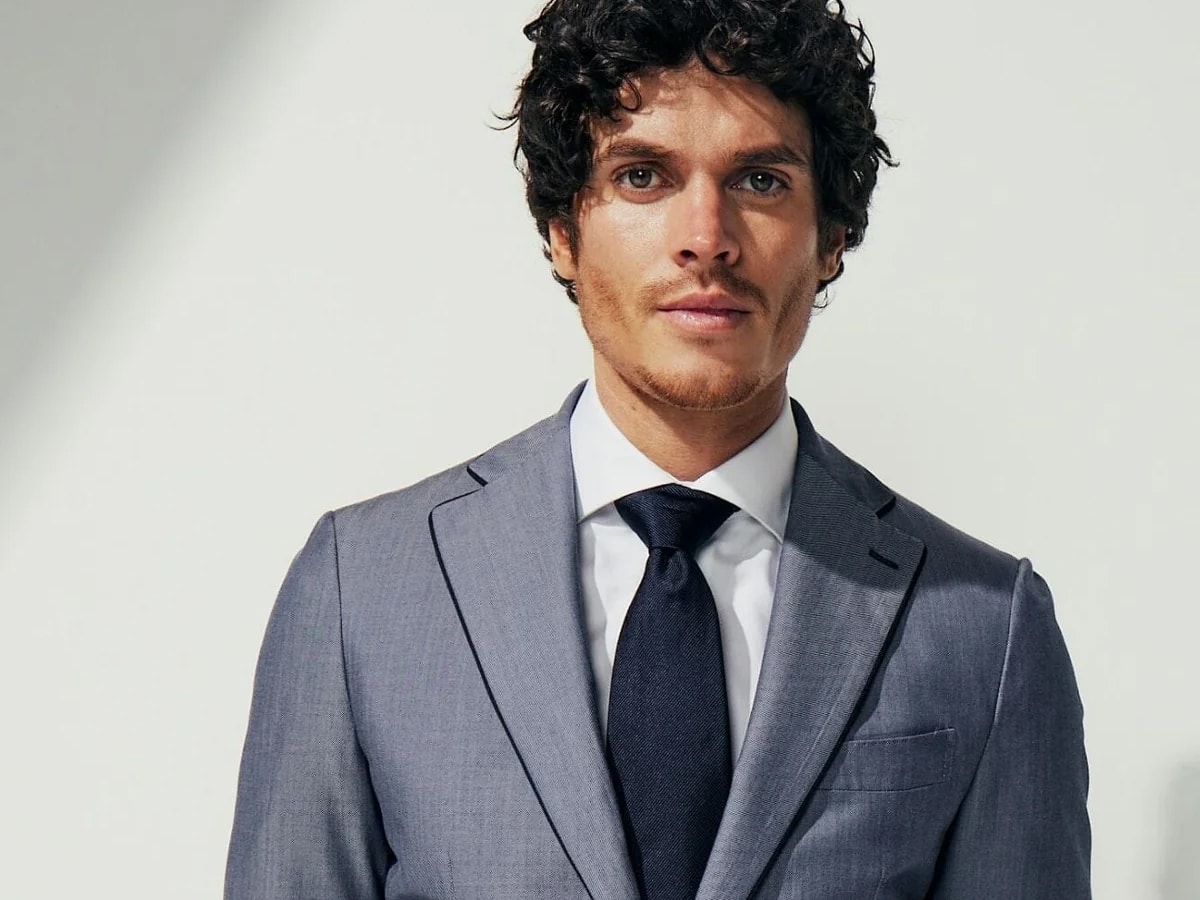 Male model in a grey suit