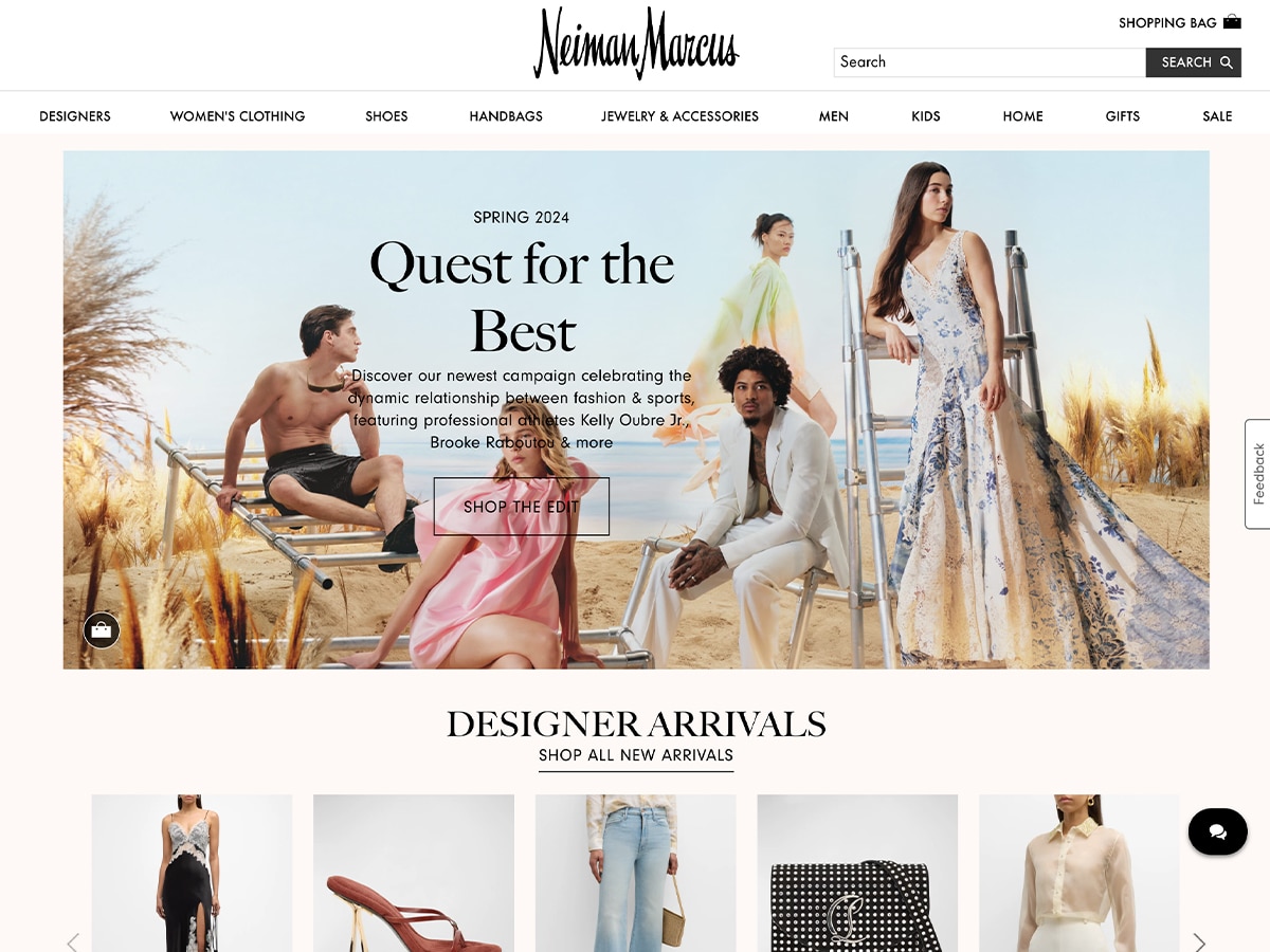 Neiman Marcus website homepage screenshot