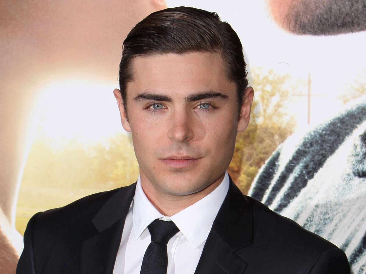 Zac Efron with classic slick back hairstyle