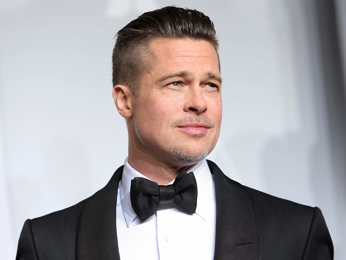 Brad Pitt with a slicked-back undercut hairstyle