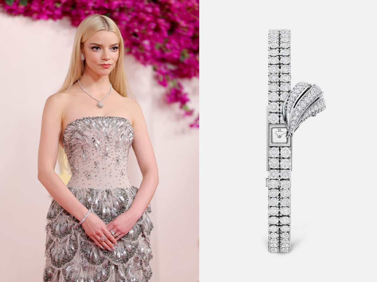 Anya Taylor-Joy wearing Jaeger-LeCoultre 101 Reine In White Gold | Image: Getty/Jaeger-LeCoultre