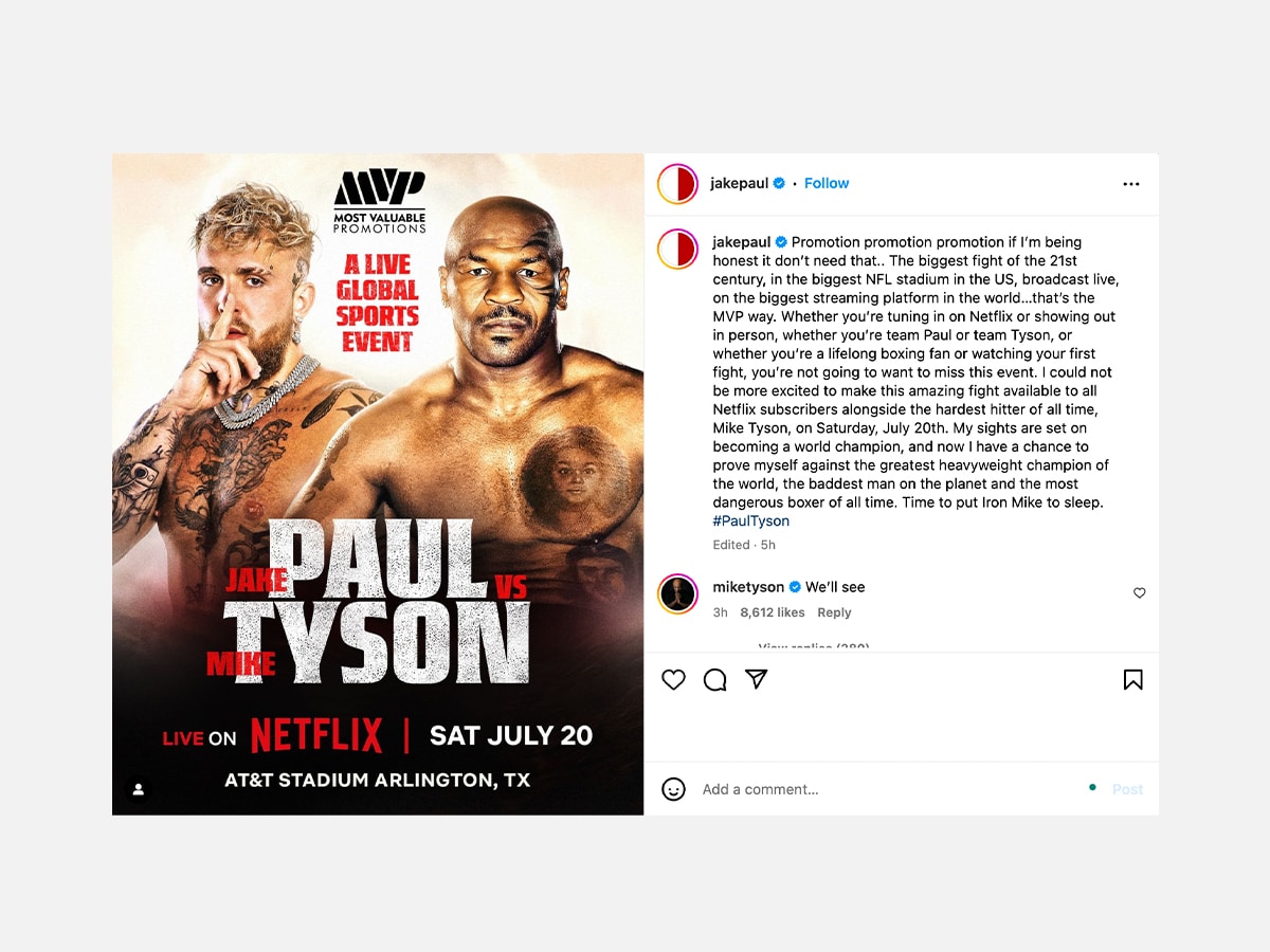 Jake Paul confirms fight with Mike Tyson | Image: Instagram