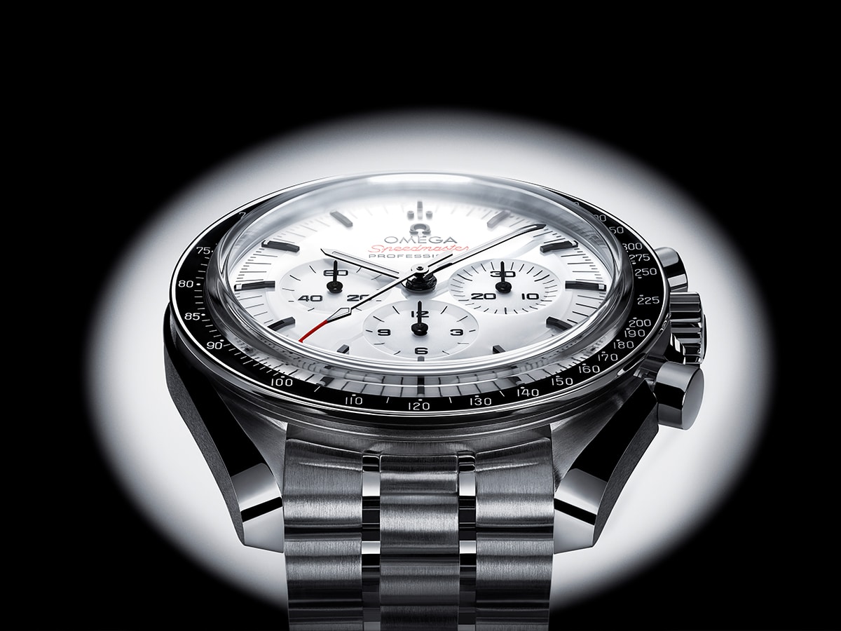OMEGA Speedmaster Moonwatch with Lacquered White Dial ref.310.30.42.50.04.001 | Image: OMEGA
