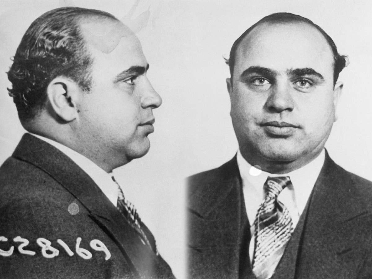 Greyscale image of Al Capone mughsot