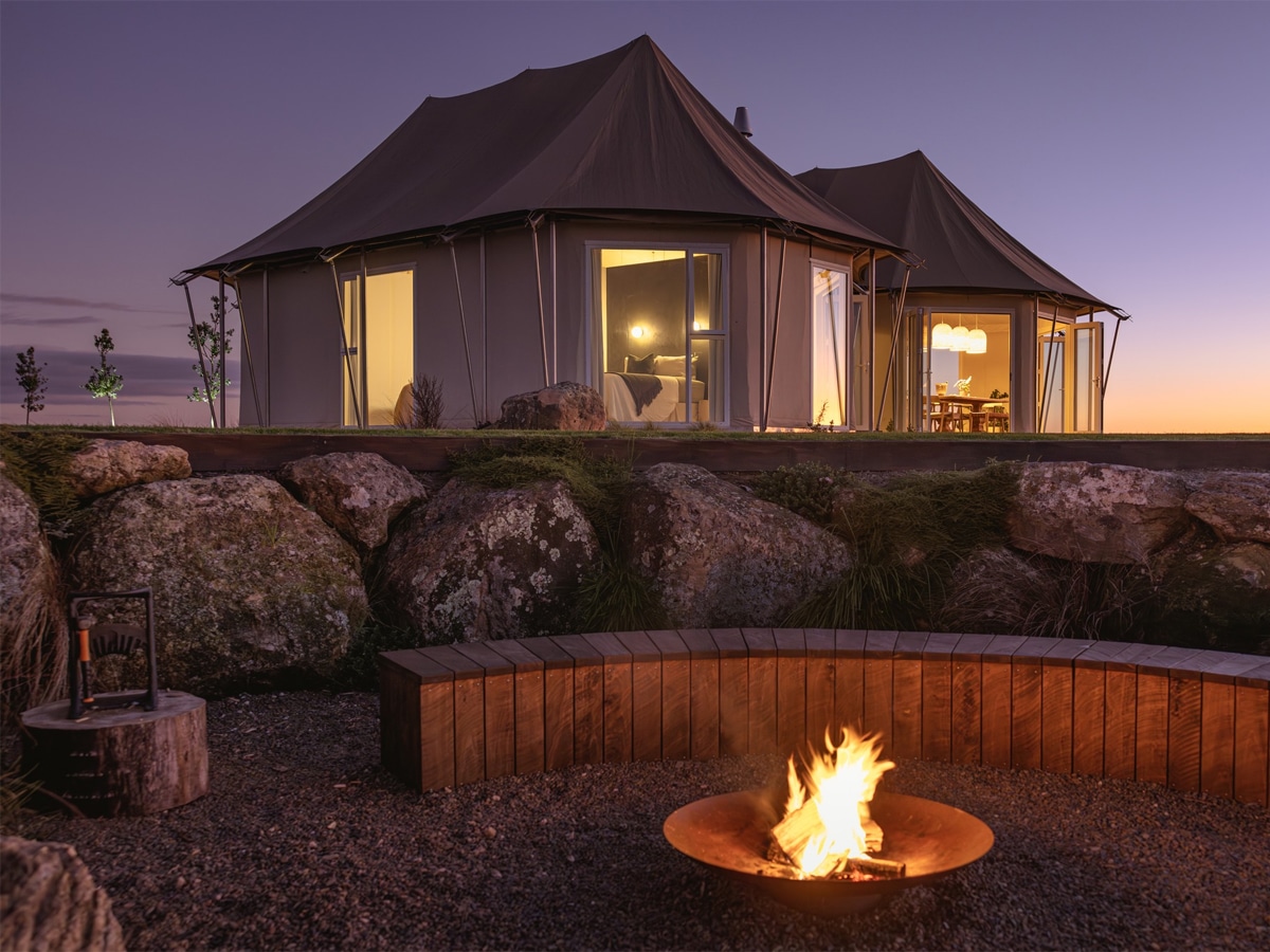 Luxury Glamping Tent with Hot Tub outdoor view