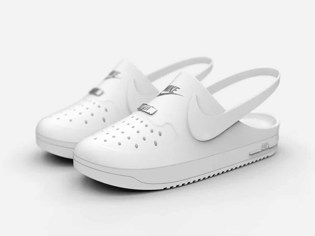 White Crocs x Nike Air Force 1 Concept Design