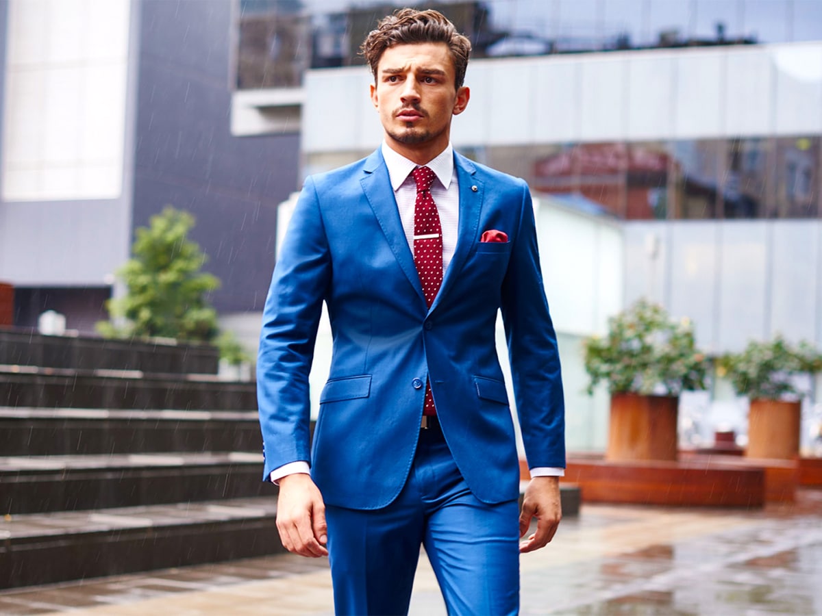 Man in a blue suit