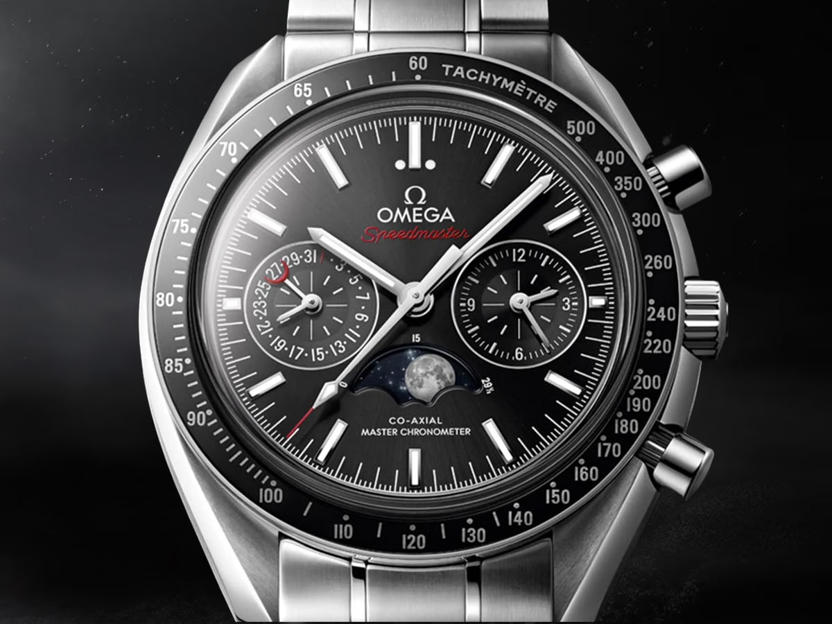Dial of an Omega Moonphase watch