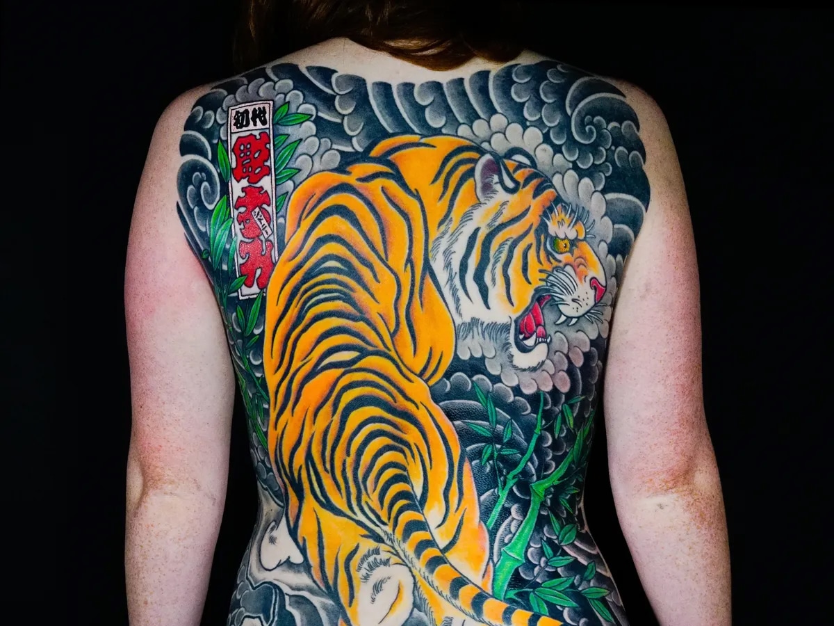 tiger tattoo on a woman's back