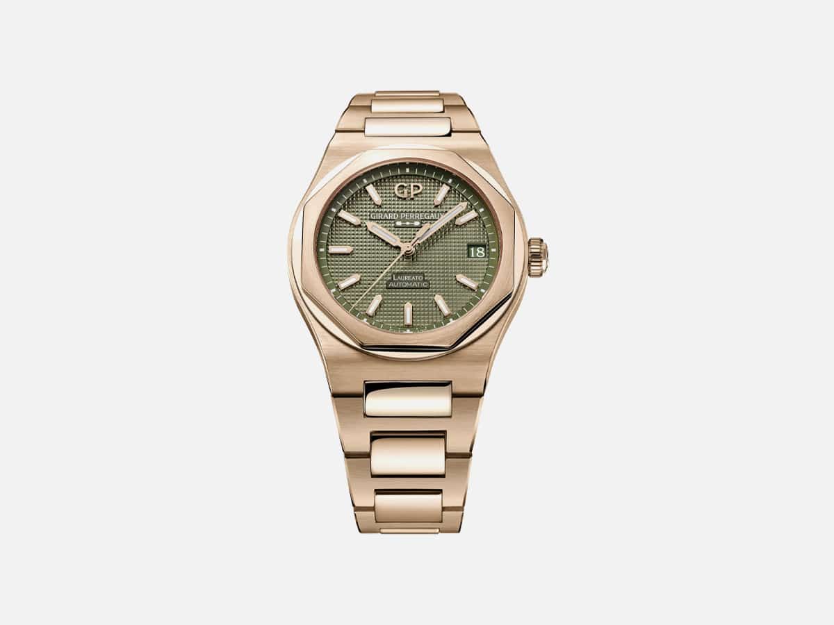 Girard-Perregaux 42mm Gold Laureato in sage green | Image: Girard-Perregaux