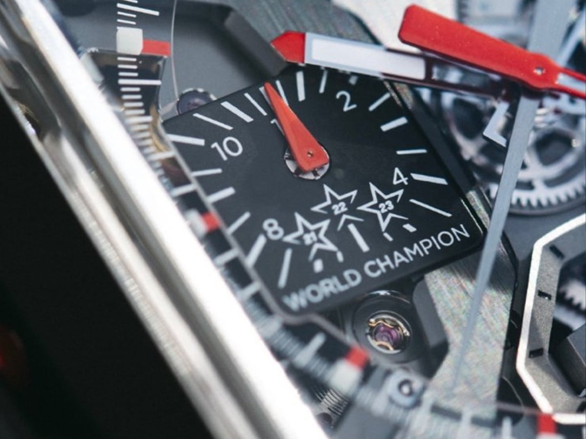 Max Verstappen's custom TAG Heuer Monaco Split-Seconds | Image: TAG Heuer/Instagram
