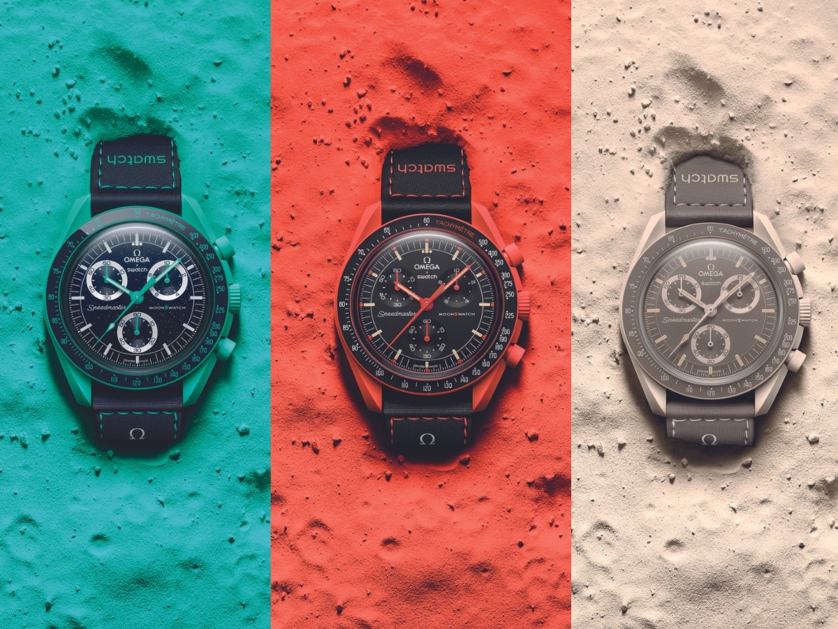 Omega X Swatch Launch New Mission On Earth ‘moonswatch’ Models Polar Lights Lava And Desert