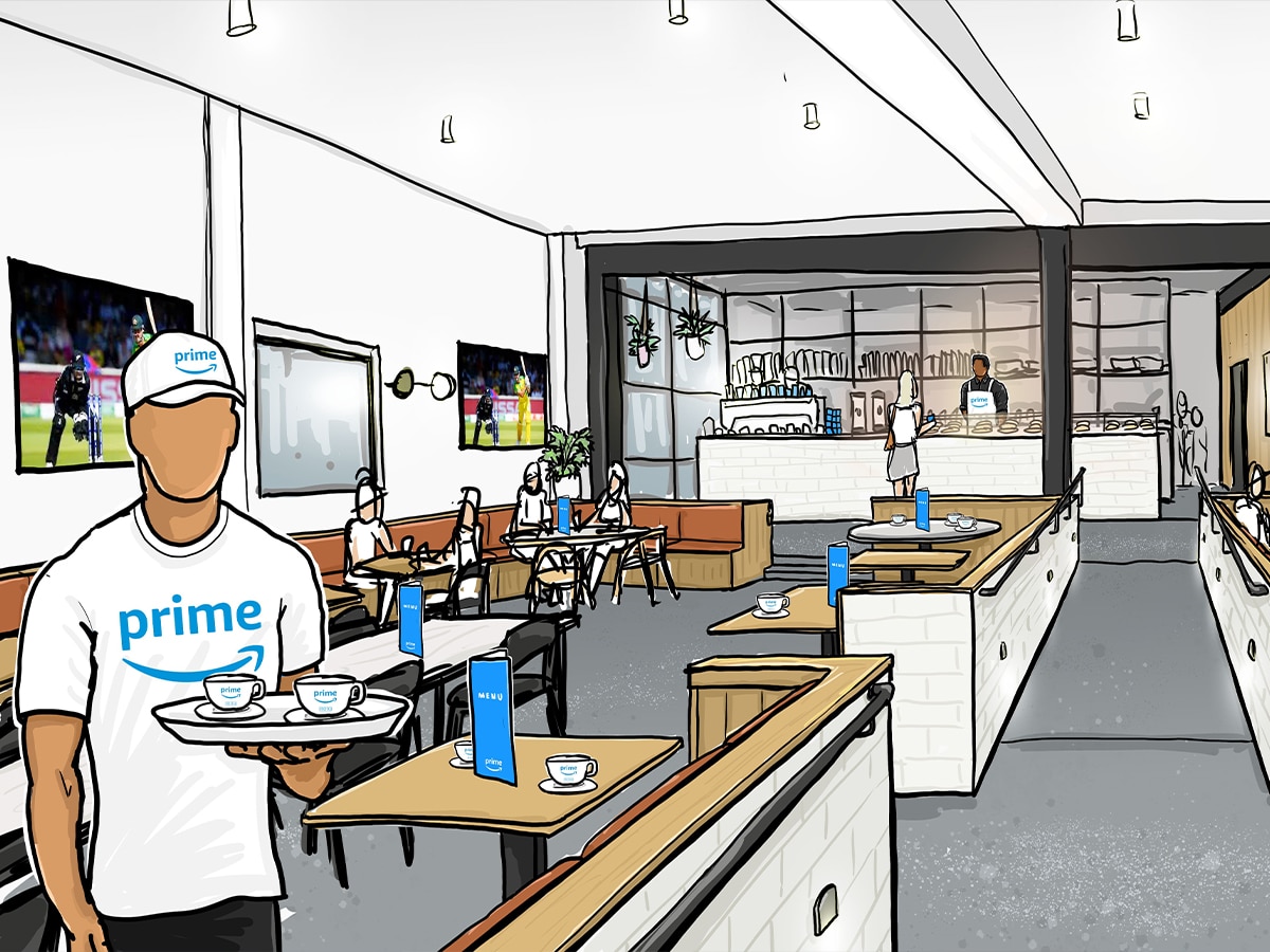 Artist's impression of Prime Video's cricket cafe at Rustica | Image: Prime Video