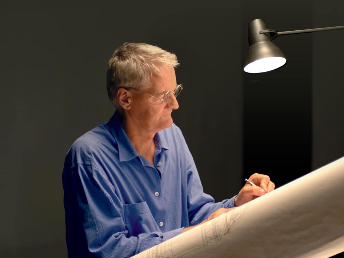 Dyson founder Sir James Dyson working in his studio | Image: Dyson