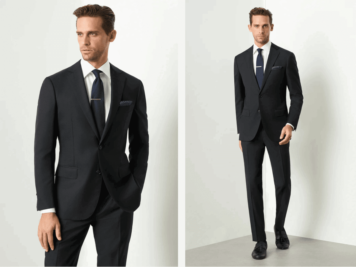 M.J. Bale Saunders Black Slim Suit | Image: Supplied