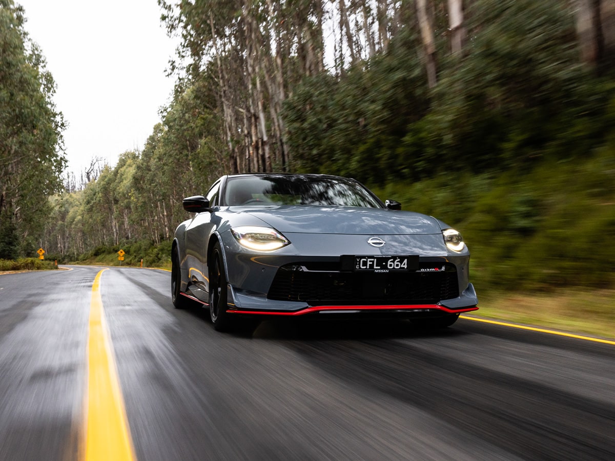 Nissan Z Nismo front on the road