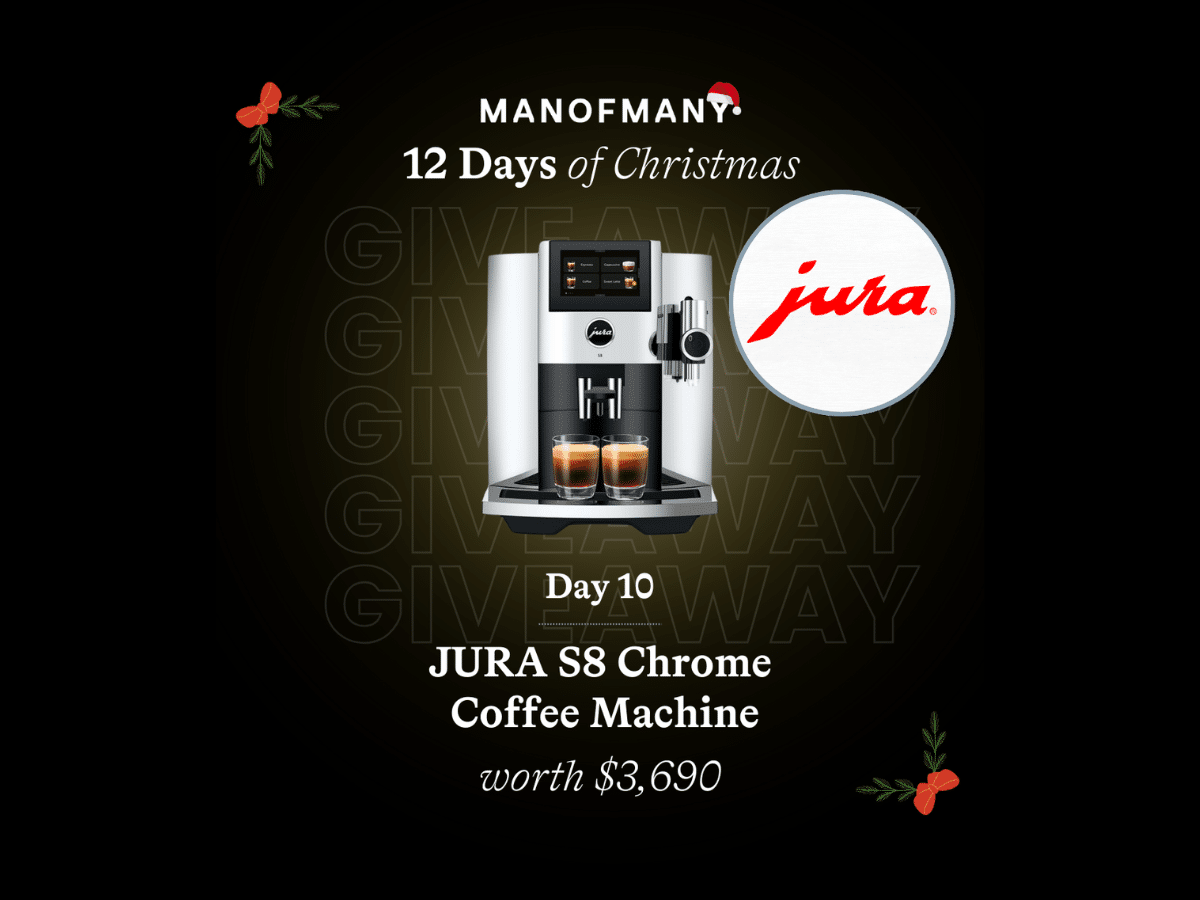 Man of Many 12 days of Christmas giveaways Day 10: JURA S8 Chrome | Image: Man of Many