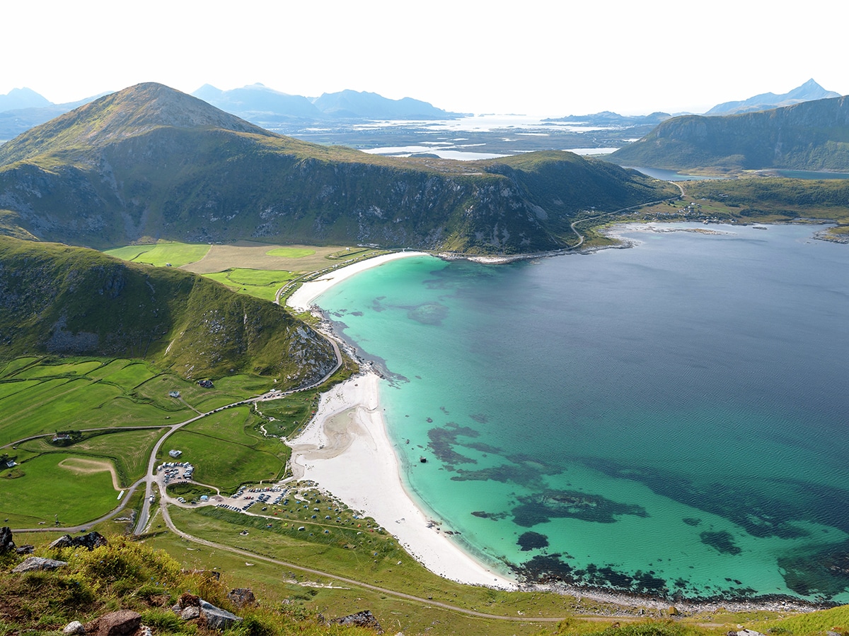 Haukland beach lofoten islands