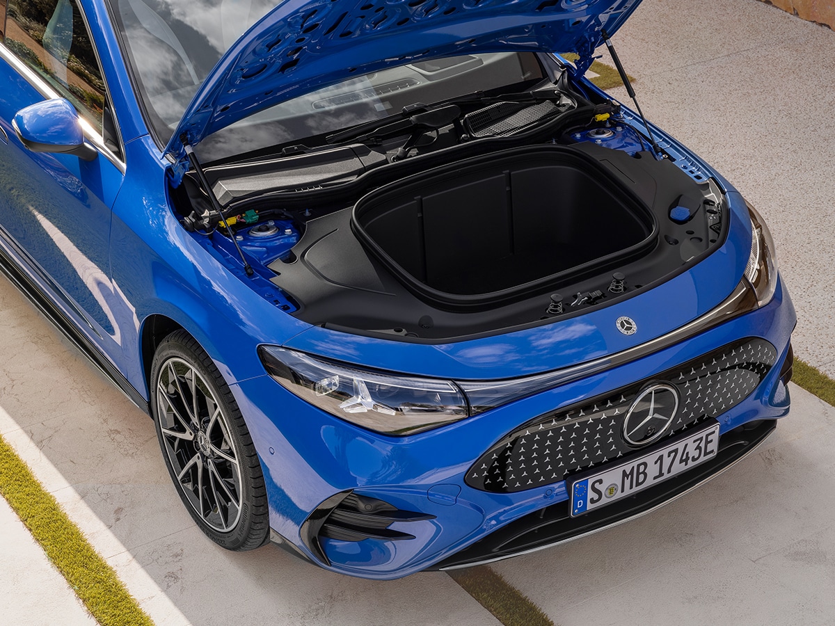 Mercedes benz cla electric sedan bonnet