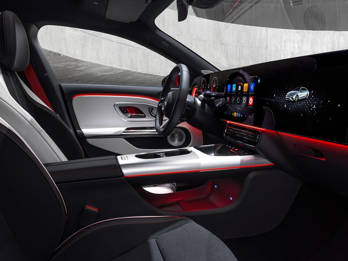 Mercedes benz cla electric sedan dashboard