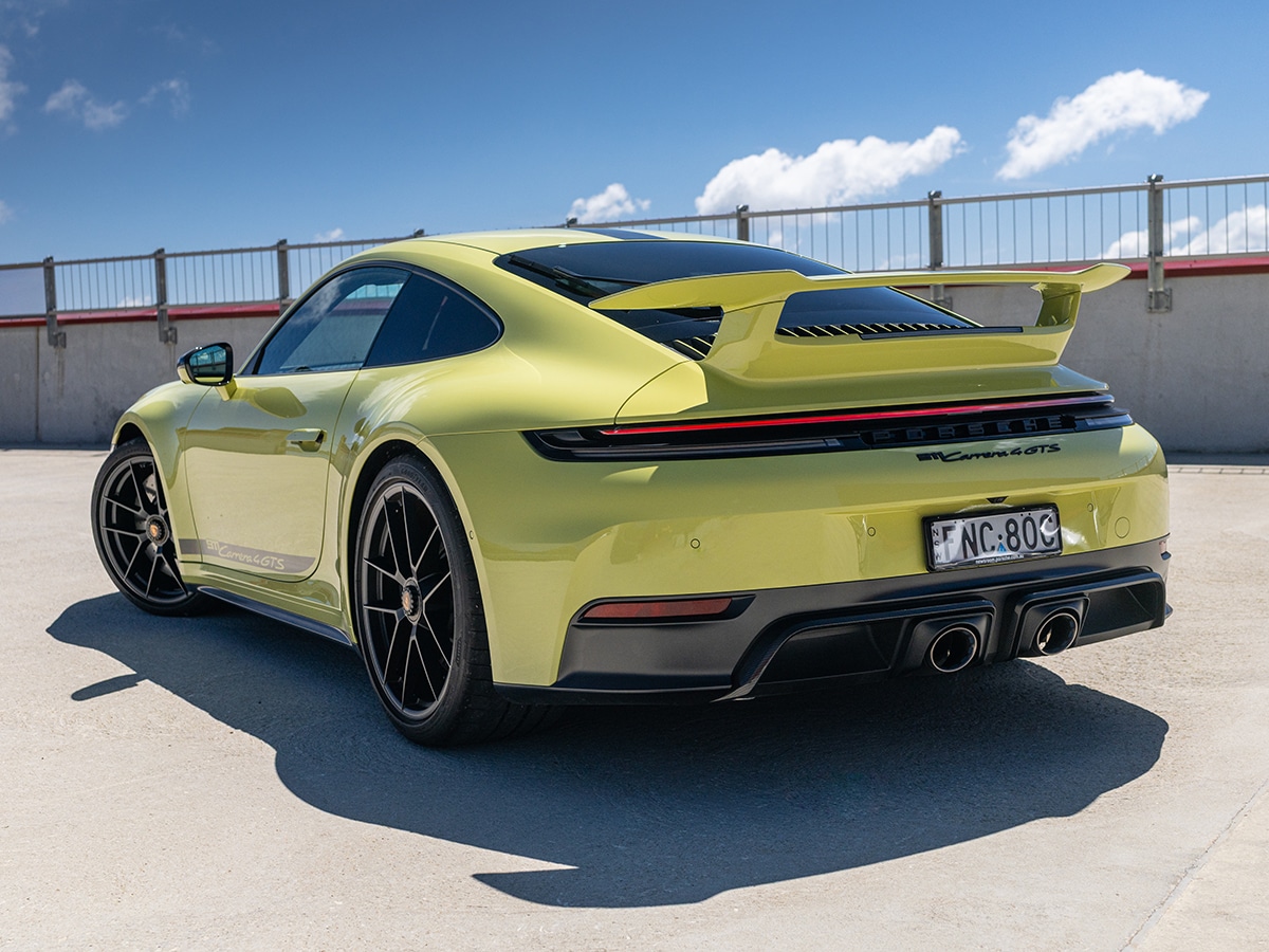 Porsche 911 carrera 4 gts rear three quarter