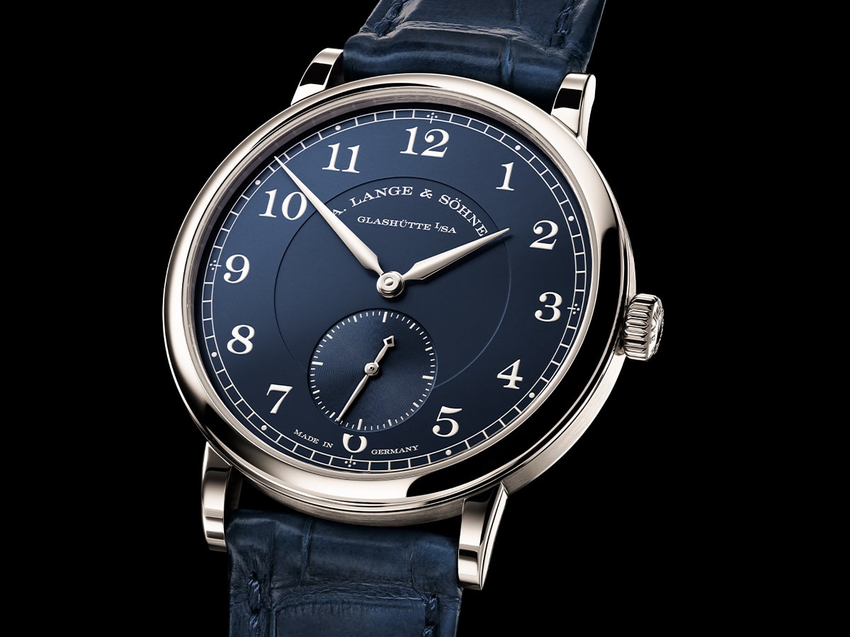 A lange söhne 1815 in blue on blue strap