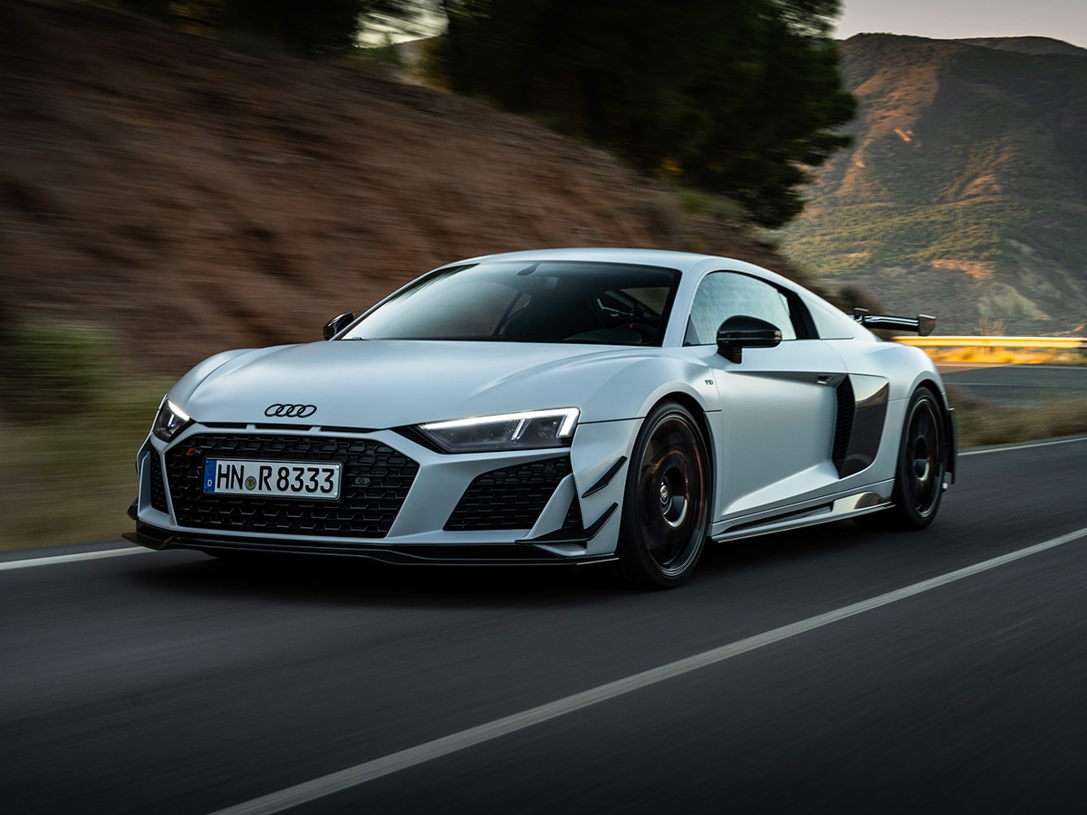 Audi r8 gt driving on road