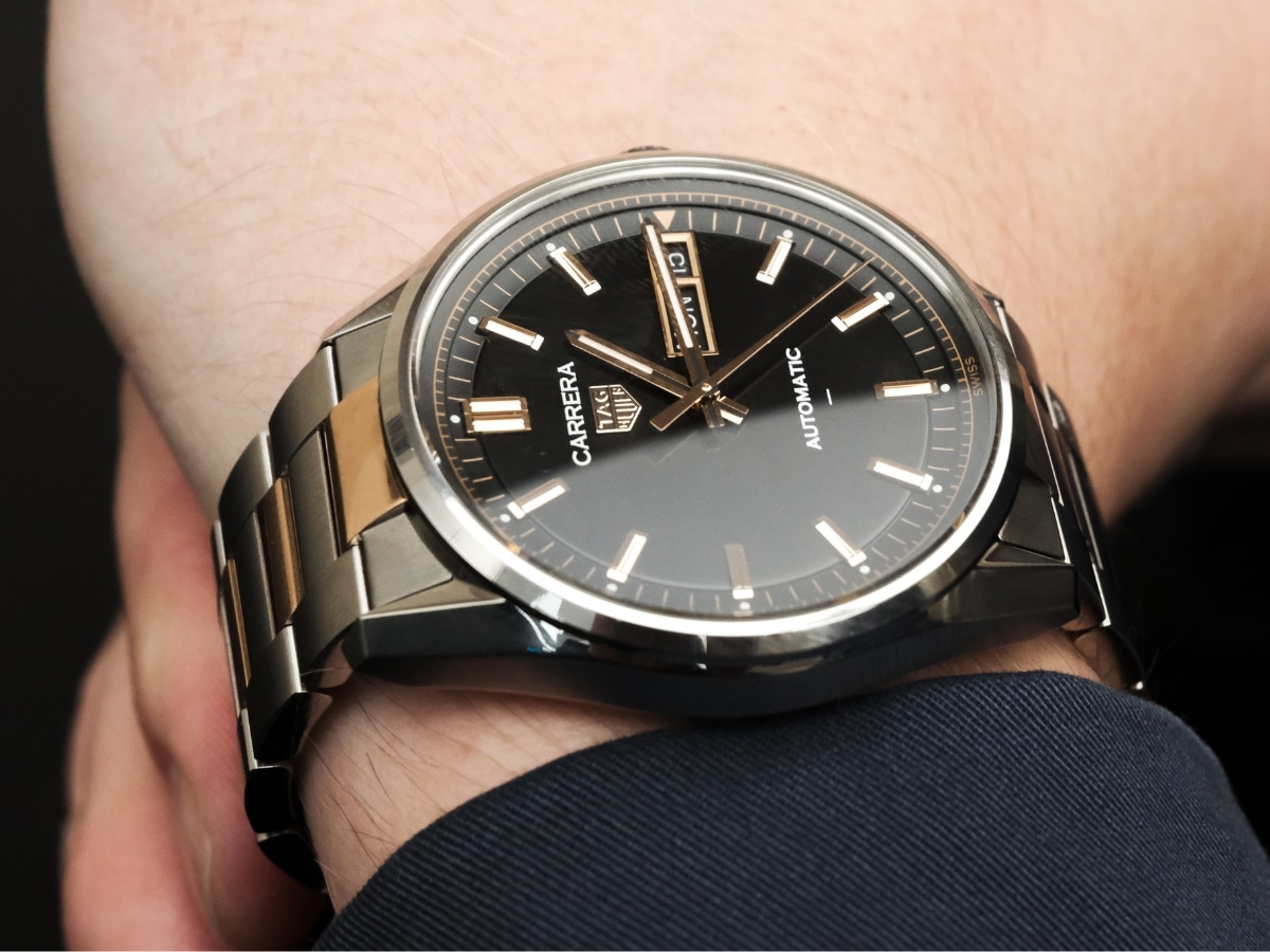 Carrera Day-Date - Black Dial, Steel and Gold