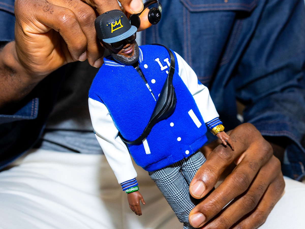 Lebron james ken doll in hand
