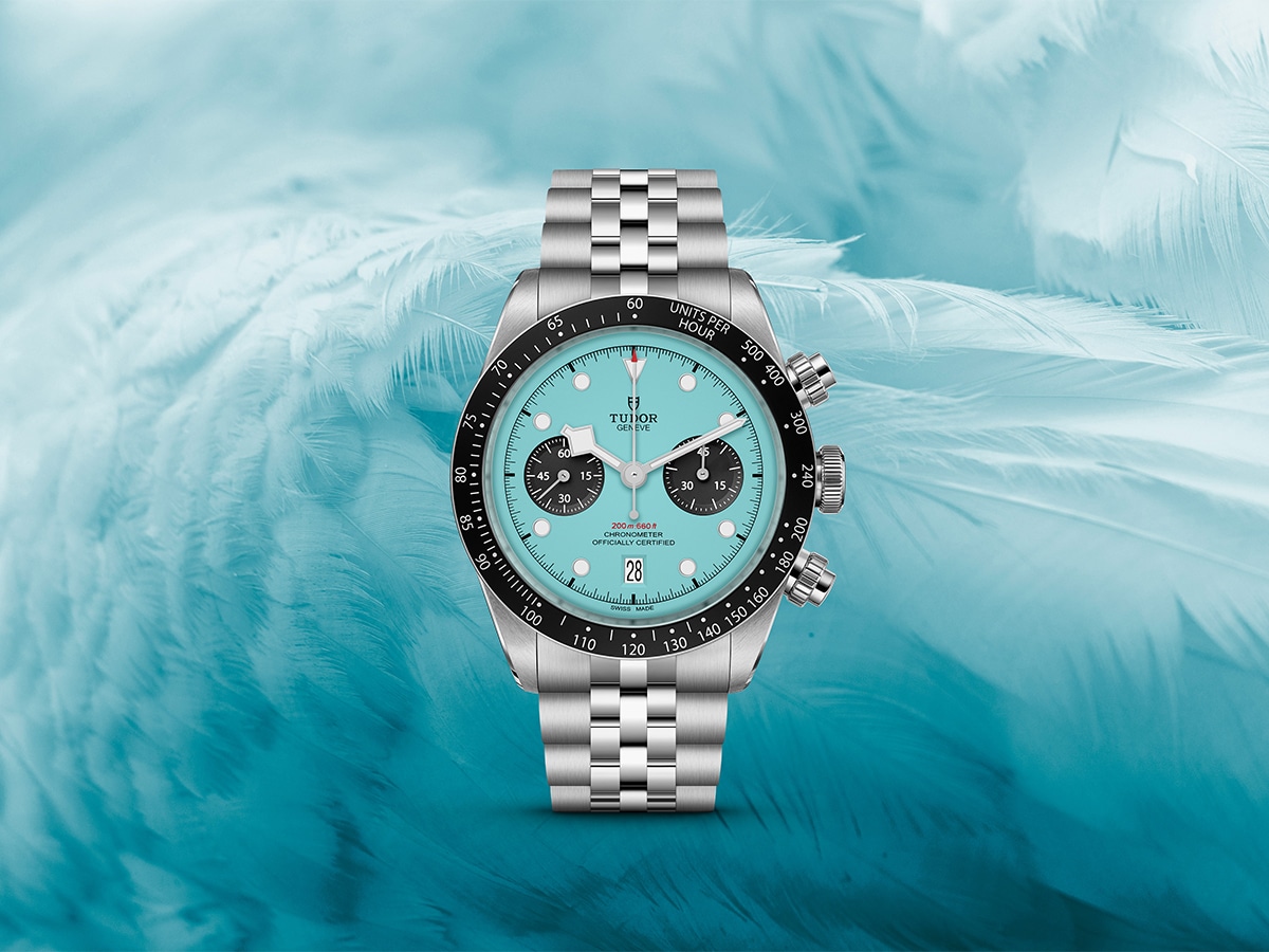 Tudor black bay chrono flamingo blue