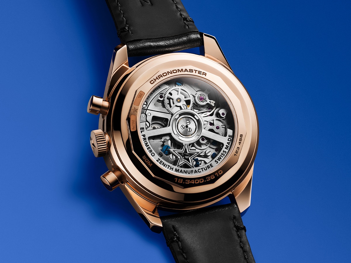 Zenith debuts chronomaster original triple calendar in rose gold case back