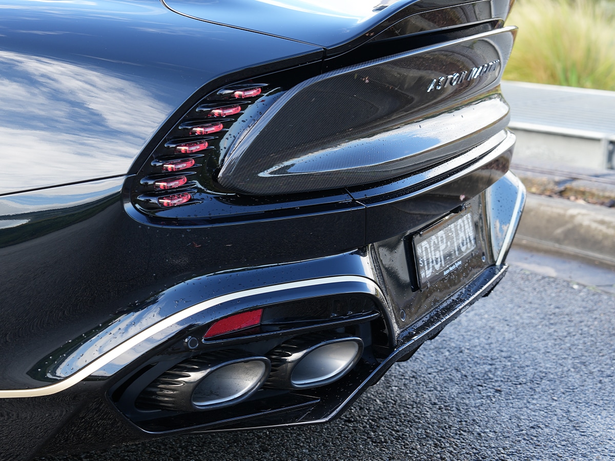 2025 aston martin vanquish rear end up close