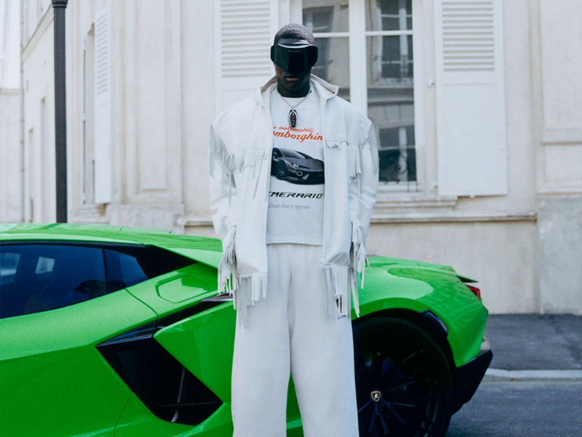 Balenciaga automobili lamborghini white shirt
